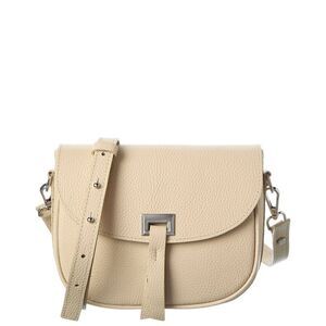 Italian Leather Crossbody, Beige